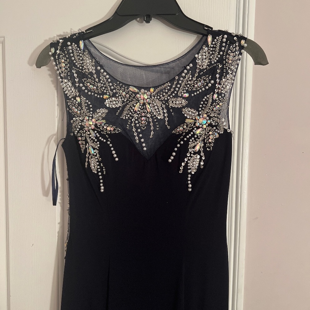 Navy elegant evening gown